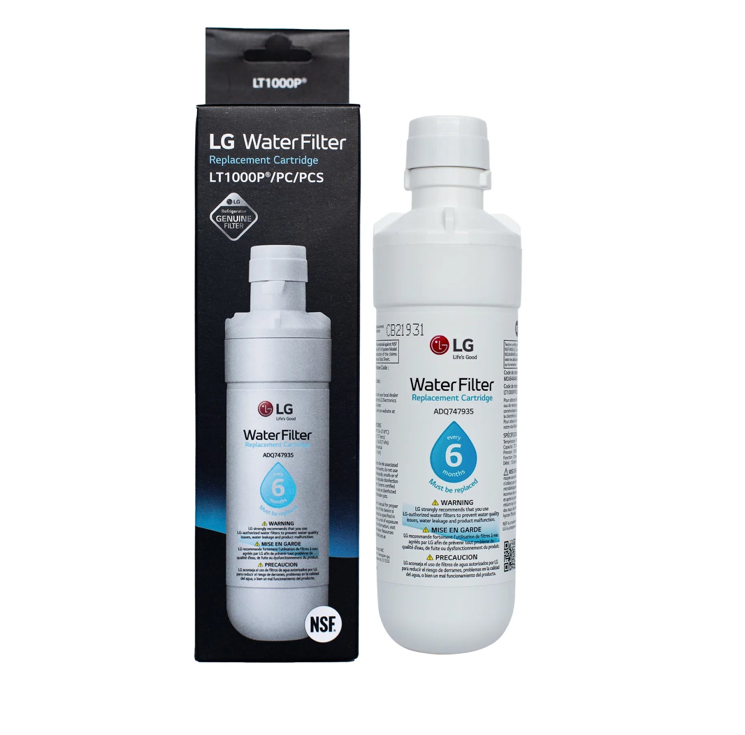 LG LT1000P/LT1000PC Replacement Refrigerator Water Filter ADQ747935, 4 ...